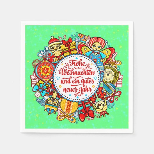 Duits Gelukkig Kerstfeest en gelukkig nieuwjaar Servet (Voorkant)