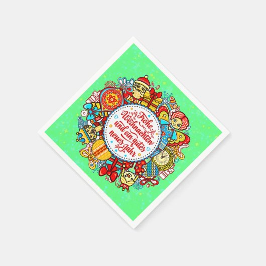 Duits Gelukkig Kerstfeest en gelukkig nieuwjaar Servet (Hoek)