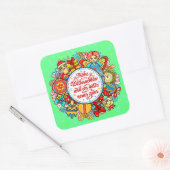 Duits Gelukkig Kerstfeest en gelukkig nieuwjaar Vierkante Sticker (Envelop)