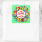 Duits Gelukkig Kerstfeest en gelukkig nieuwjaar Vierkante Sticker (Tas)