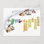 Duits Gelukkig Nieuwjaar GUTEN RUTSCH briefkaart (Voorkant)