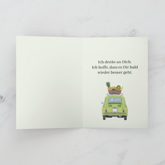 Duits Geniet van goed groene Retro Fiat 500 Kaart (Binnen)