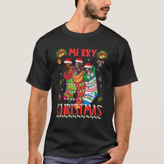 Duits geschorst schilderij in Shocks-kerstfeest T-shirt (Voorkant)