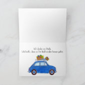 Duits Get well Blue Retro Fiat 500 Kaart (Binnen)