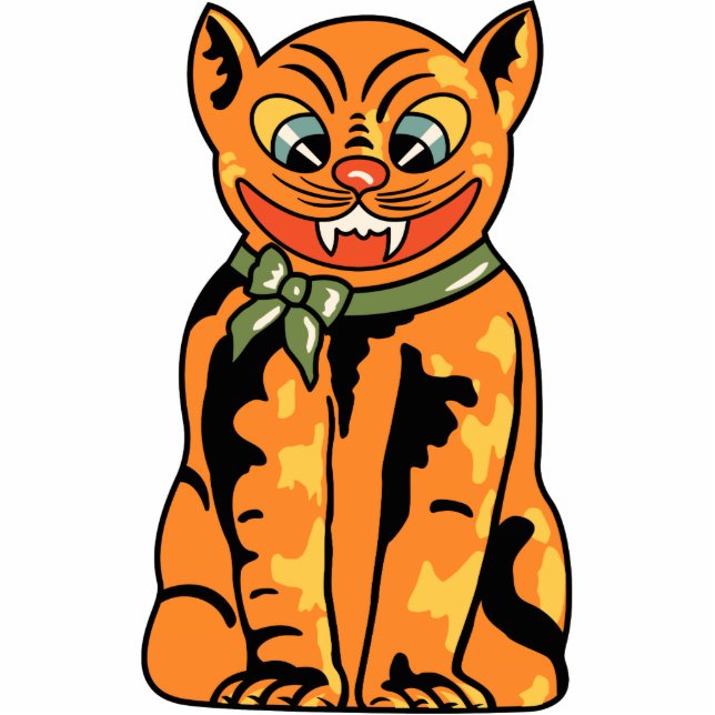  Duits Halloween Cat uit 1920 Fotobeeldje Magneet (Voorkant)