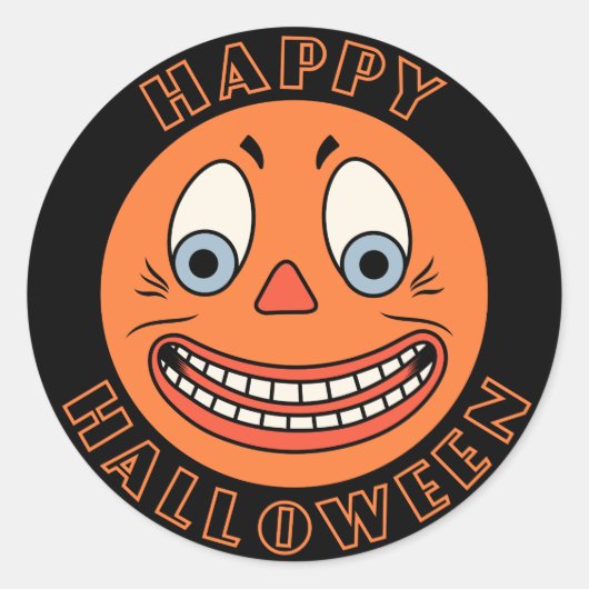  Duits Halloween Design Jack O'Lantern Ronde Sticker (Voorkant)