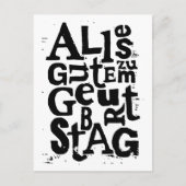 Duits "Happy Birthday" Lino Print Briefkaart (Voorkant)