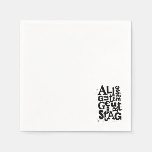 Duits "Happy Birthday" Lino print papier servet