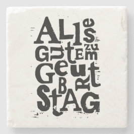 Duits "Happy Birthday" Lino Print Stone Onderzette Stenen Onderzetter