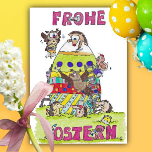 Duits Happy Easter Cartoon briefkaart