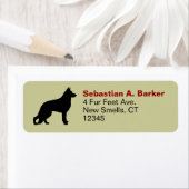 Duits Herder Hond GSD Silhouet Retouradres Etiket (Insitu)