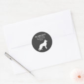 Duits Herder Hond Silhouet Retouradres Ronde Sticker (Envelop)