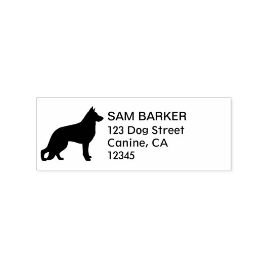 Duits Herder Hond Silhouet Retouradres Rubberstempel (Gestempeld)