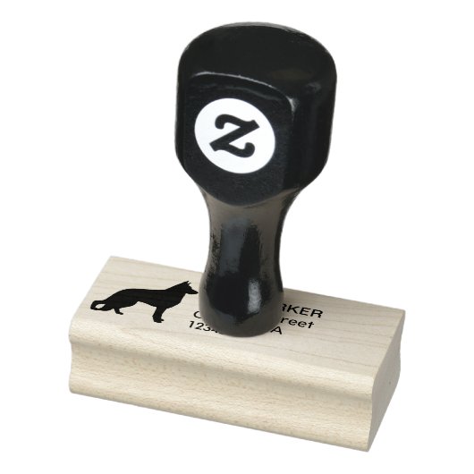 Duits Herder Hond Silhouet Retouradres Rubberstempel (Stempel)