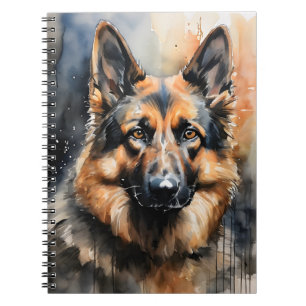 Duits herder inkt portret notitieboek