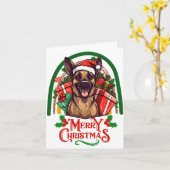Duits-herder Kerstmis Kaart (Gele Bloem)