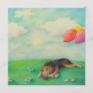 Duits herderjarig meisje schattige leuke kunstteke aankondiging