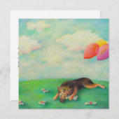 Duits herderjarig meisje schattige leuke kunstteke aankondiging (Voorkant / Achterkant)