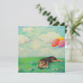 Duits herderjarig meisje schattige leuke kunstteke aankondiging (Staand voorkant)