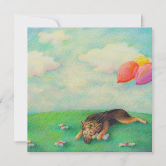 Duits herderjarig meisje schattige leuke kunstteke aankondiging (Voorkant)