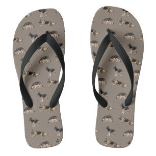 Duits herderpatroon (bruin) teenslippers