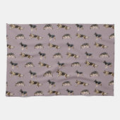 Duits herderpatroon (Paars) Theedoek (Horizontaal)