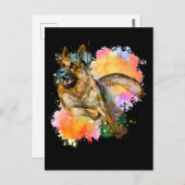 Duits Hondenliefhebber Shepherd Colorful Briefkaart (Voorkant / Achterkant)