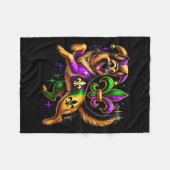 Duits Hondenliefhebber Shepherd Cute Mardi Gras Ca Fleece Deken (Voorkant (Horizontaal))