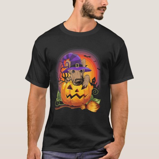 Duits Hondenliefhebber Shepherd Witch Pumpkin Hall T-shirt (Voorkant)