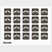 Duits hondenras Schapendoes Silhouetten met aangep Vierkante Sticker (Vel)