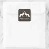 Duits hondenras Schapendoes Silhouetten met aangep Vierkante Sticker (Tas)