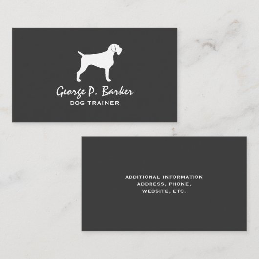 Duits Hondenras Wirehaire Pointer Silhouette Visitekaartje (Voorkant / Achterkant)