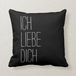 Duits I hou van je Ich Liebe Dich Black en White Kussen