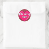 Duits - Ik hou van je Ronde Sticker (Tas)
