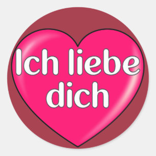 Duits - Ik hou van je Ronde Sticker