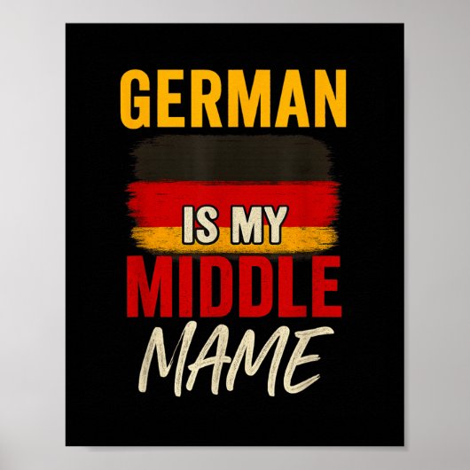 Duits is mijn tweede naam Funny Germany Flag Herit Poster (Voorkant)