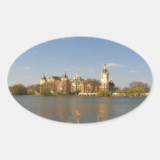 Duits Kasteel Schwerin - Schloss - Märchenschloss Ovale Sticker
