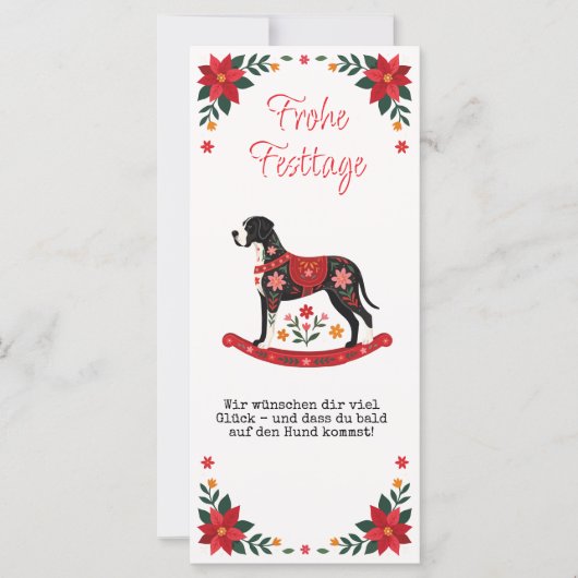 Duits: Kerst Groetkaart Duitse Dog (Voorkant)