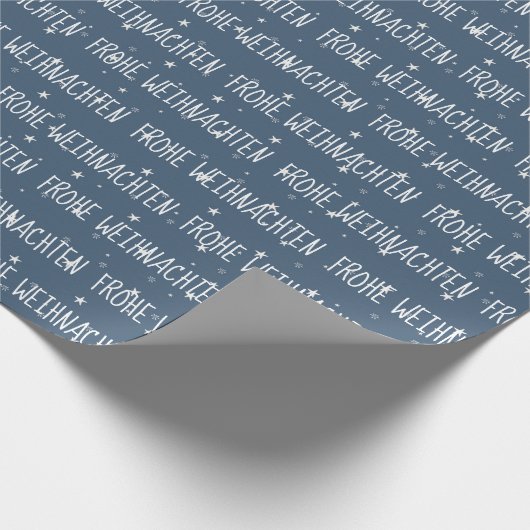 Duits kerst met vrolijkheid op sneeuwvlokken cadeaupapier (Hoek)