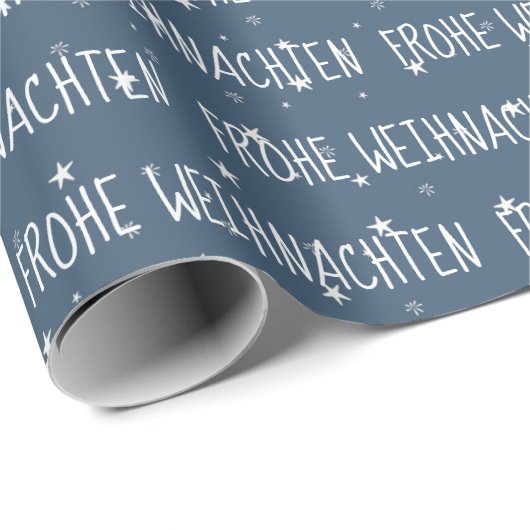 Duits kerst met vrolijkheid op sneeuwvlokken cadeaupapier (Rol Hoek)