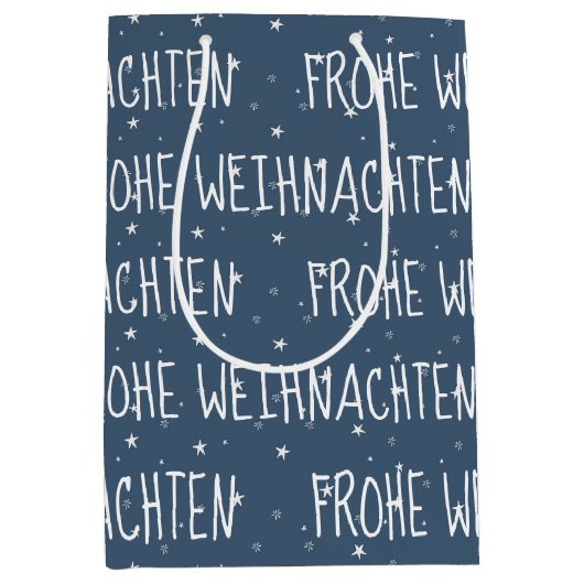 Duits kerst met vrolijkheid op sneeuwvlokken medium cadeauzakje (Voorkant)