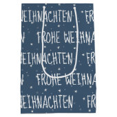 Duits kerst met vrolijkheid op sneeuwvlokken medium cadeauzakje (Achterkant)