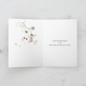 Duits kerstfeest Poinsettia Pine Holly Garland Feestdagen Kaart (Binnen)