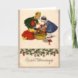 Duits, Kerstmis, Xmas, Hartelijke Groeten, Feestdagen Kaart