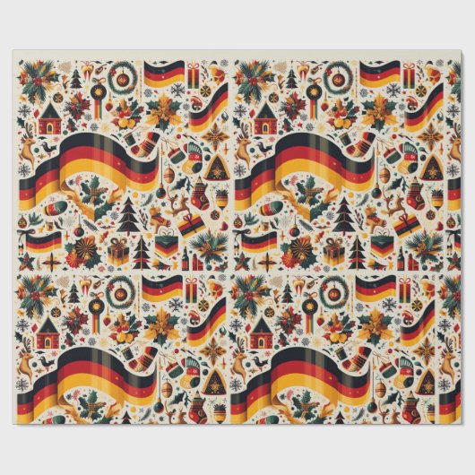Duits kerstpapier cadeaupapier (Vlak)