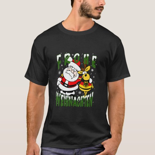 Duits kerstT-shirt Duitsland Frohe Weihnachten T-shirt (Voorkant)