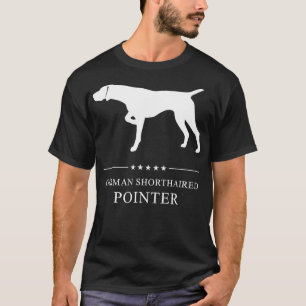 Duits kortharig aanwijzer hond wit silhouet t-shirt