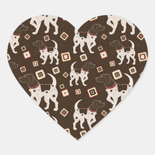Duits kortharig pointer patroon hart sticker