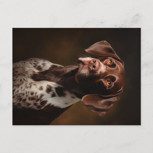 Duits Kortharig Pointer Portret Briefkaart (Voorkant)