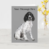 Duits Kortharig Pointer Puppy Wenskaart Kaart (Gele Bloem)